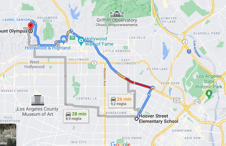Distanza da hoover street a mount olympus